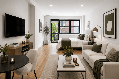 Floor plan for studio, 1 bath, 480 sqft